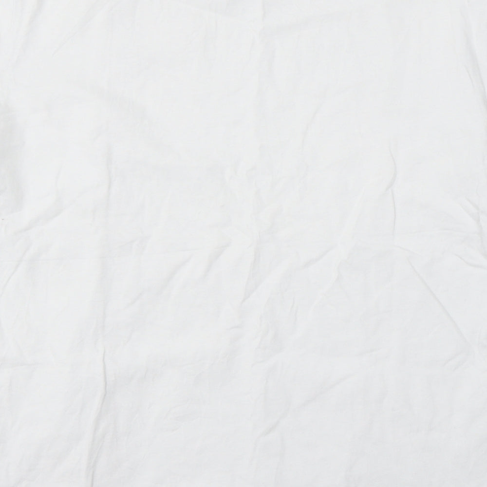 Tommy Hilfiger Mens White Cotton T-Shirt Size L Round Neck