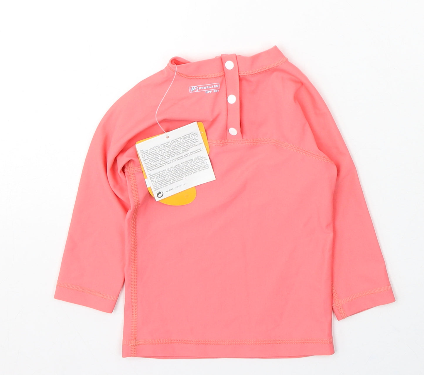 Profilter Girls Pink Polyester Basic T-Shirt Size 18-24 Months Round Neck Snap - Star