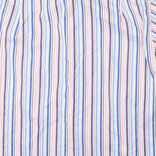 Daniel Graham Mens Multicoloured Striped Polyester Button-Up Size M Collared Button