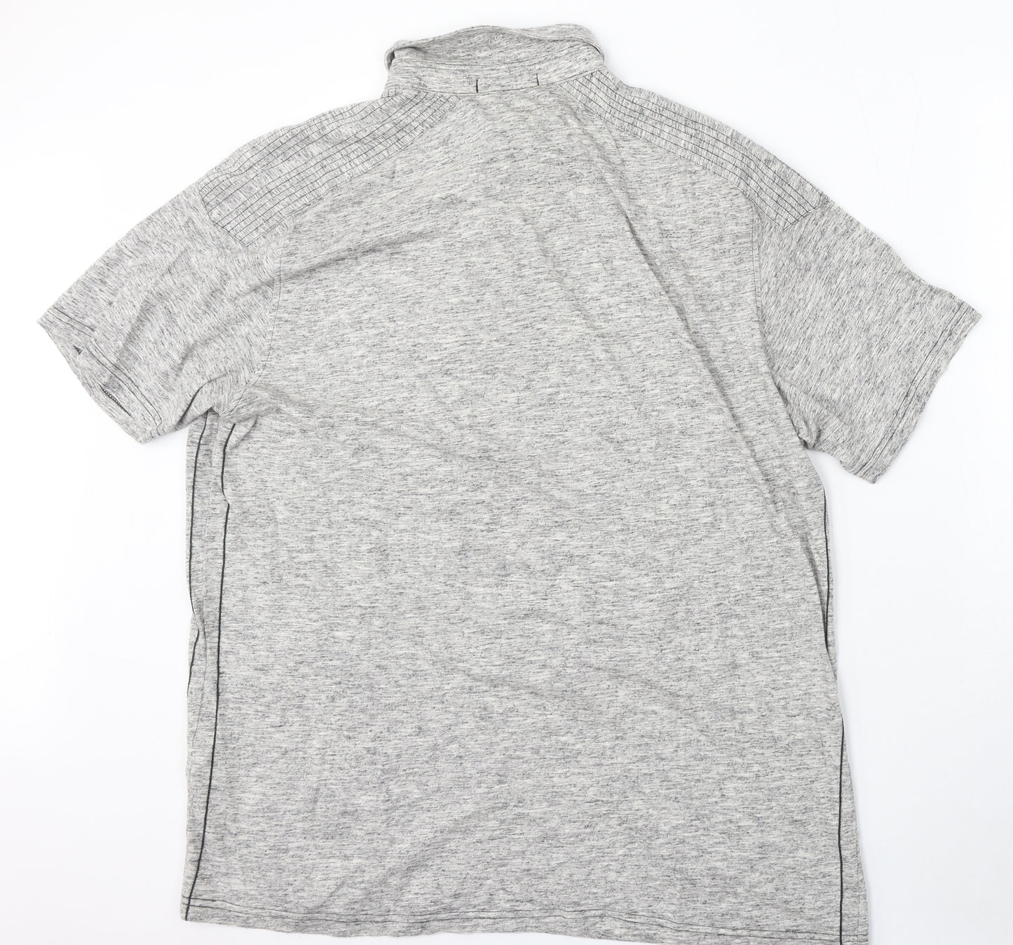 George Mens Grey Cotton Polo Size XL Collared Button