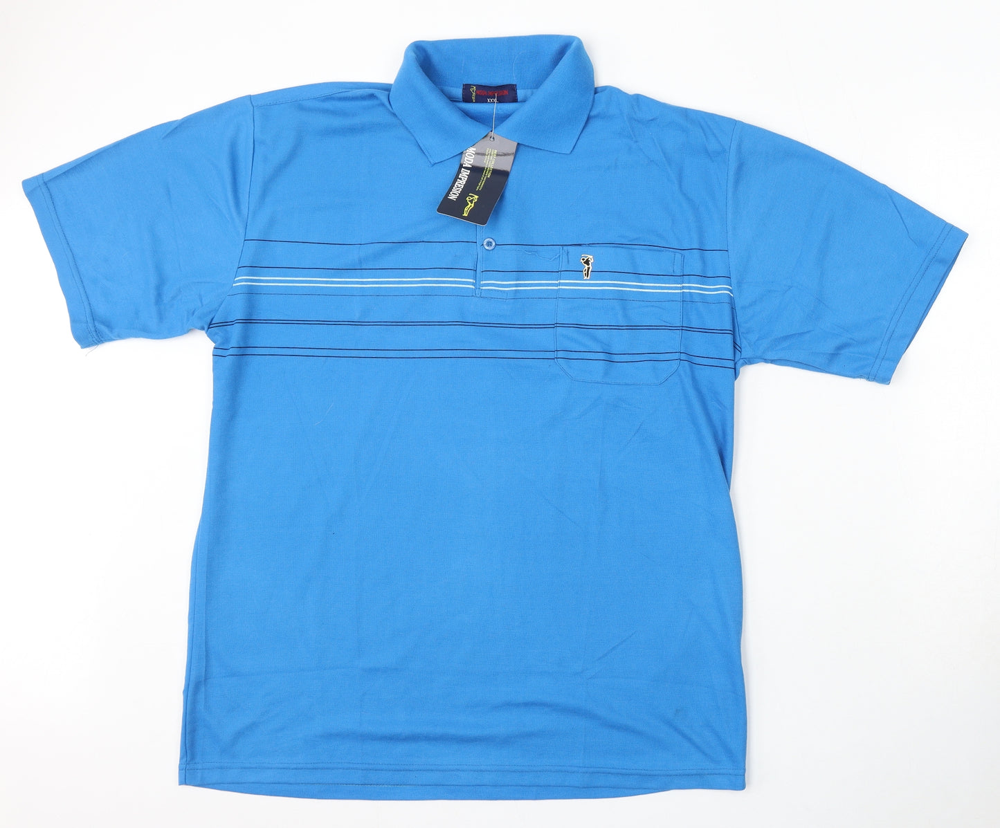 Moda Impression Mens Blue Cotton Polo Size 3XL Collared Button
