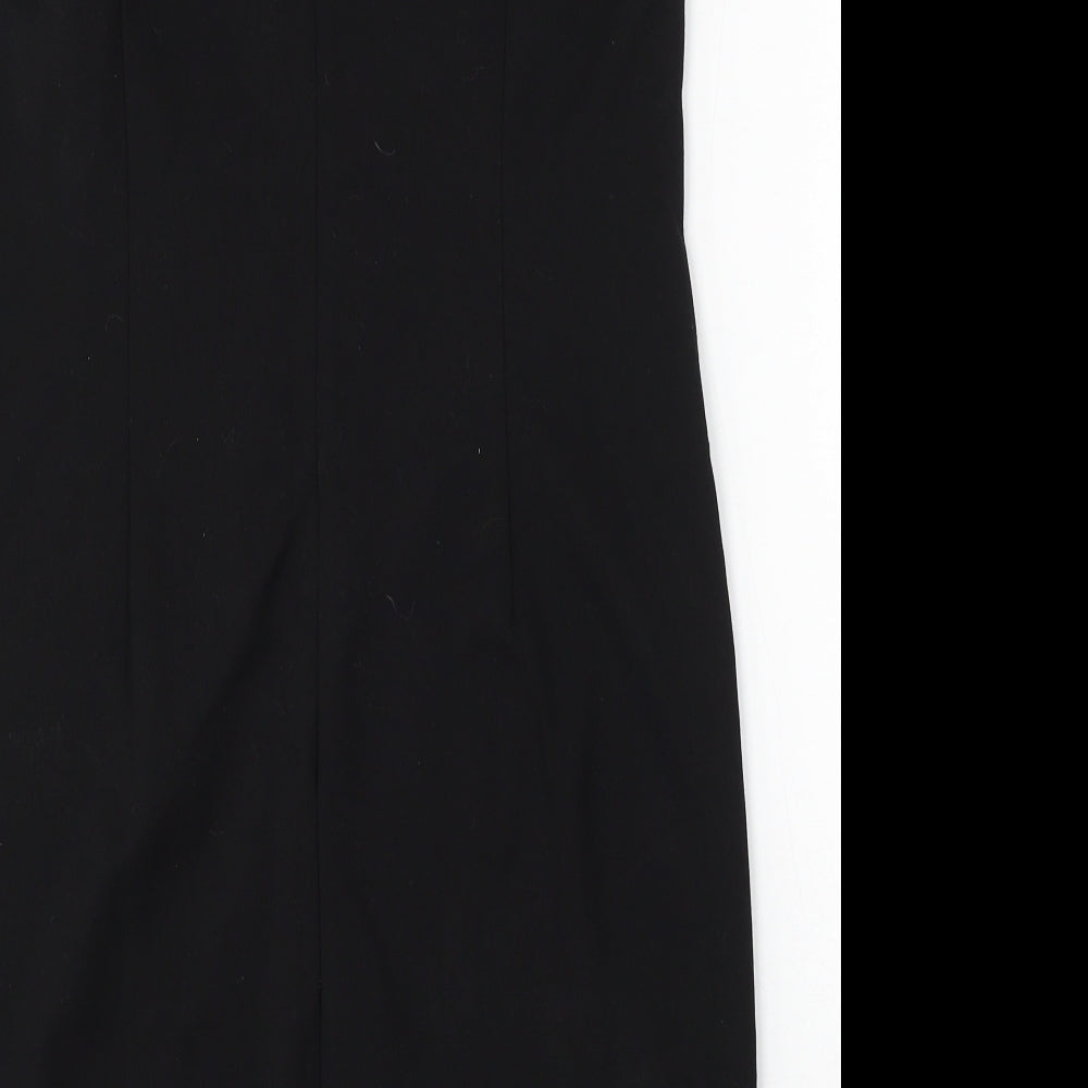 Gallery Womens Black Viscose Bodycon Size 16 Round Neck Zip