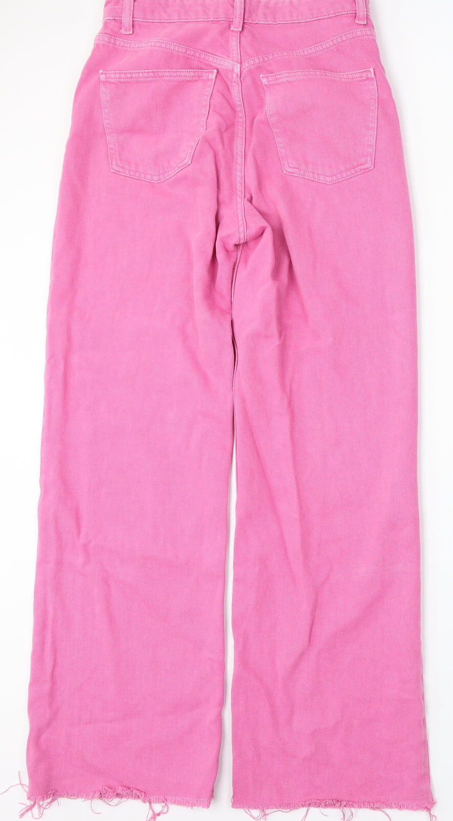 Zara Womens Pink Cotton Straight Jeans Size 8 L30 in Regular Button
