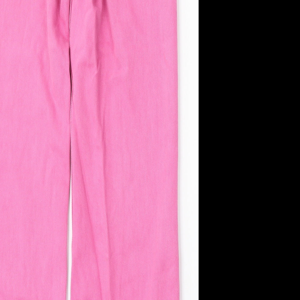 Zara Womens Pink Cotton Straight Jeans Size 8 L30 in Regular Button