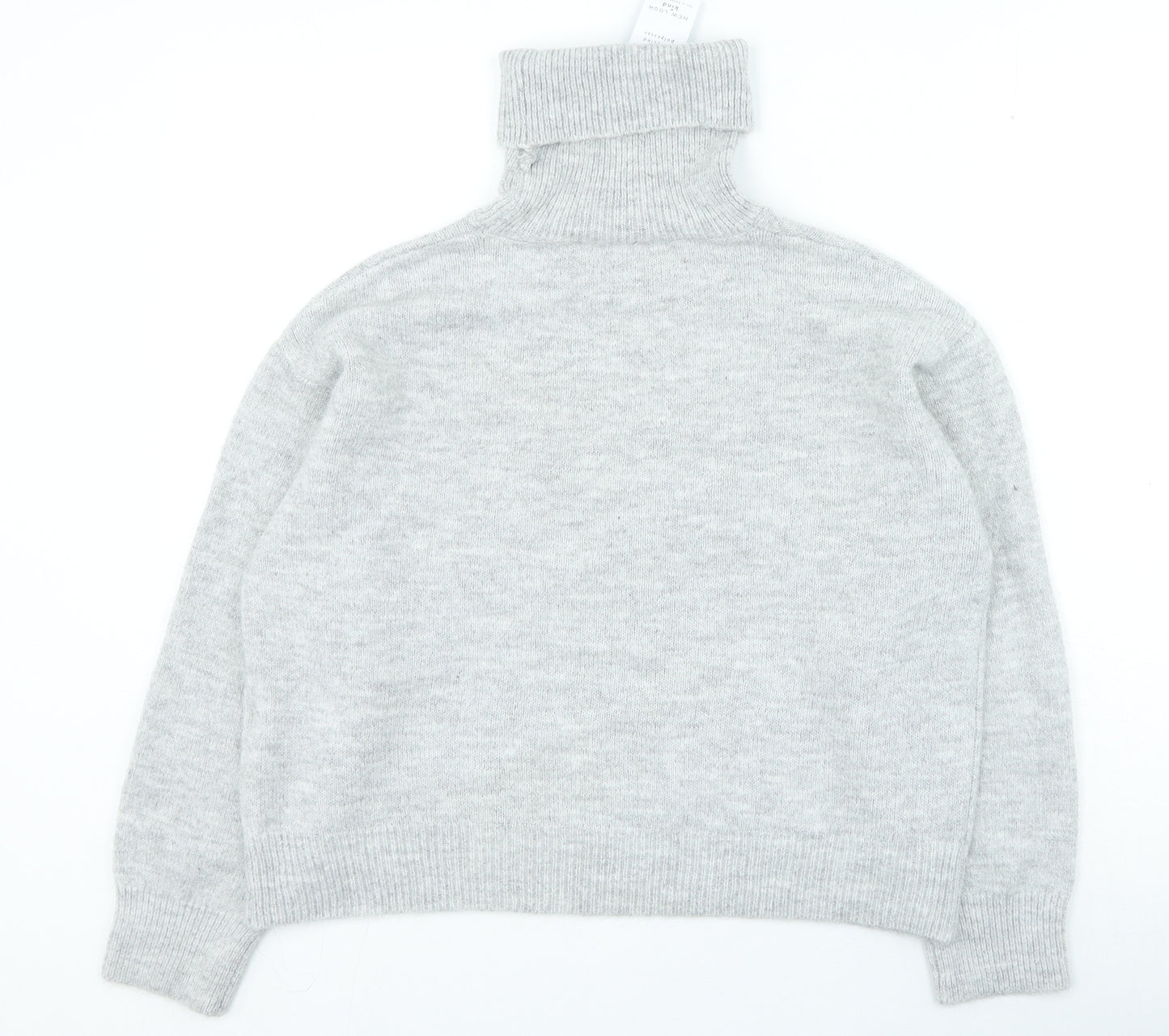 New Look Womens Grey Roll Neck Polyester Pullover Jumper Size M