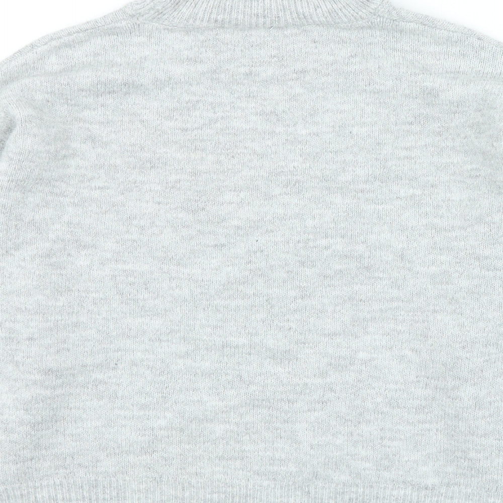 New Look Womens Grey Roll Neck Polyester Pullover Jumper Size M