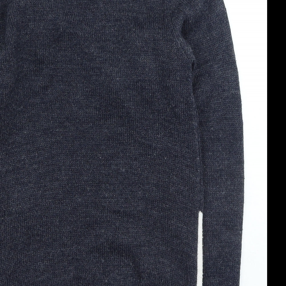 F&F Boys Grey Round Neck Acrylic Pullover Jumper Size 9-10 Years Pullover - Christmas Jumper