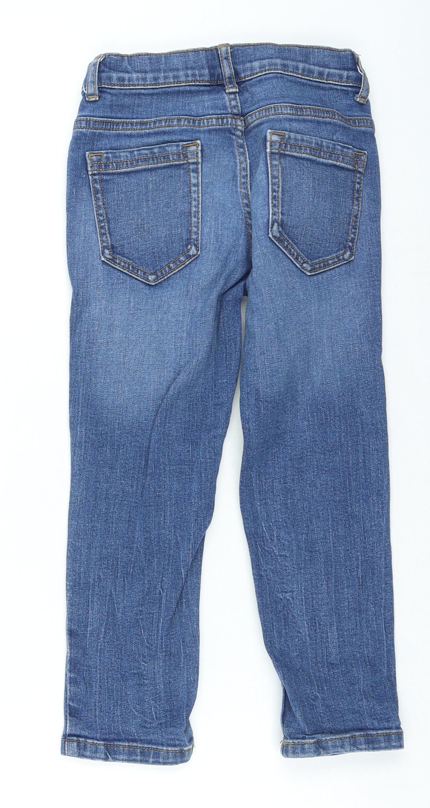 TU Boys Blue Cotton Straight Jeans Size 5 Years Regular Zip