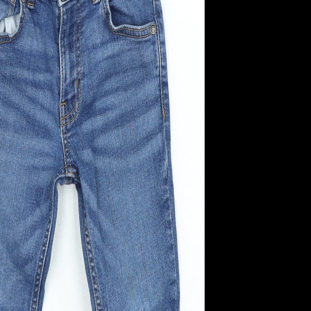TU Boys Blue Cotton Straight Jeans Size 5 Years Regular Zip