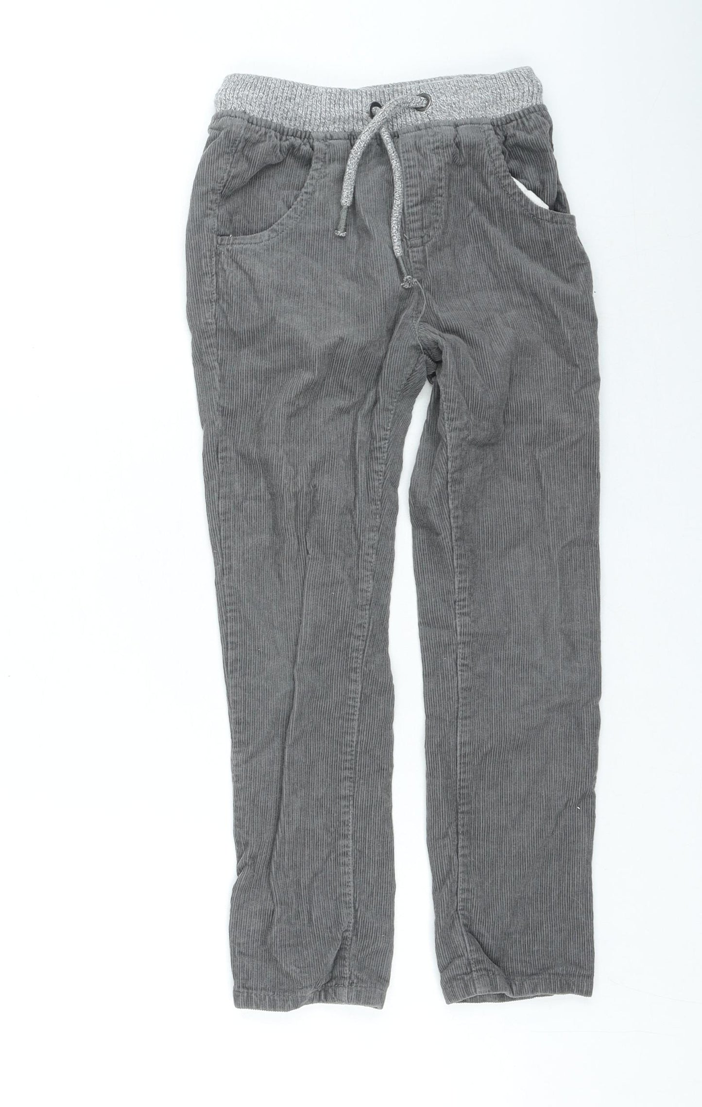 TU Boys Grey Cotton Jogger Trousers Size 5-6 Years Regular Drawstring