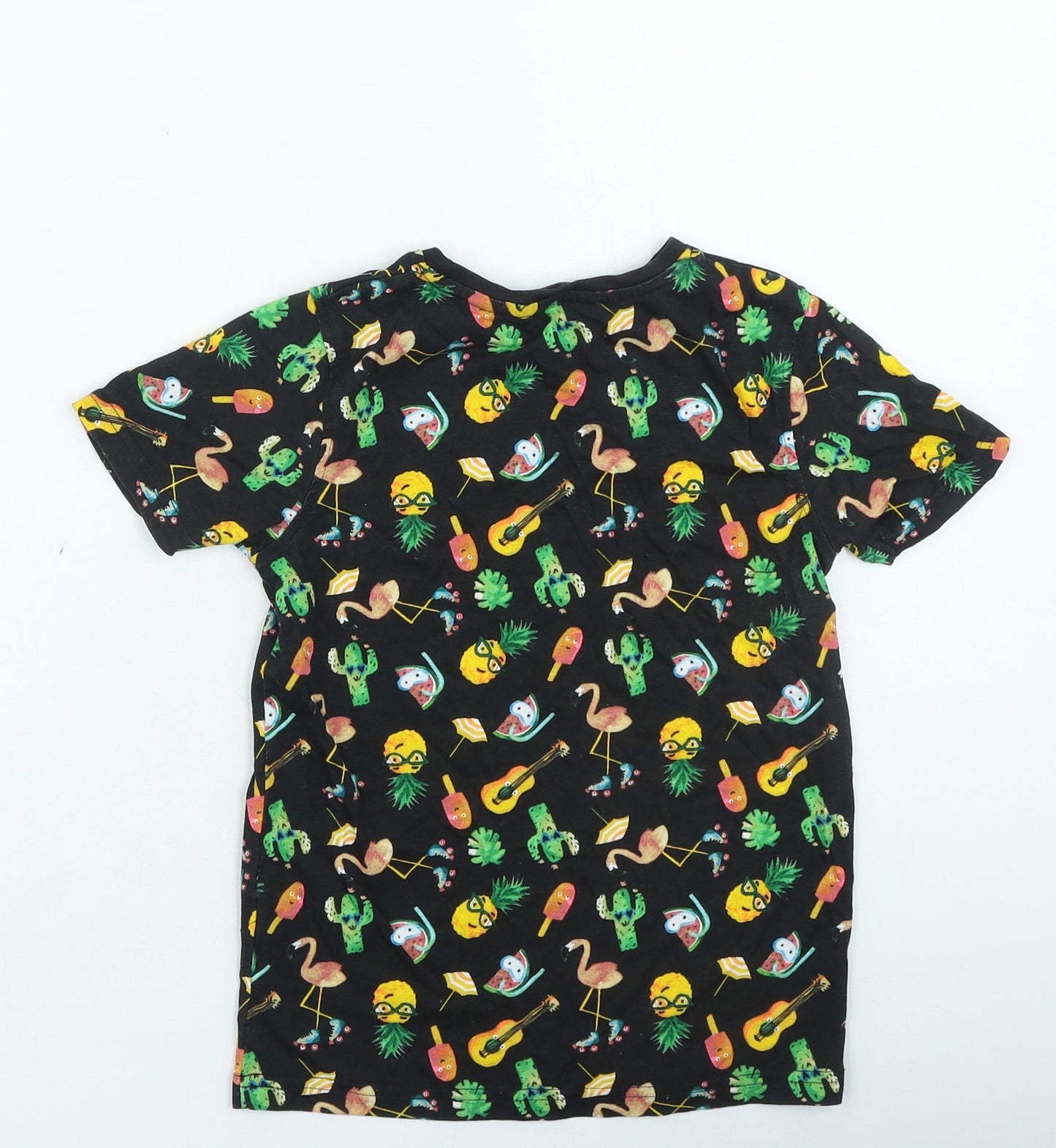 George Boys Black Geometric Cotton Basic Casual Size 7-8 Years Round Neck Pullover - Summer Images