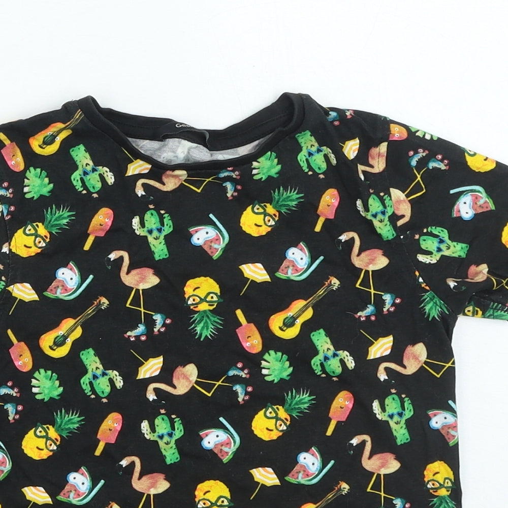 George Boys Black Geometric Cotton Basic Casual Size 7-8 Years Round Neck Pullover - Summer Images