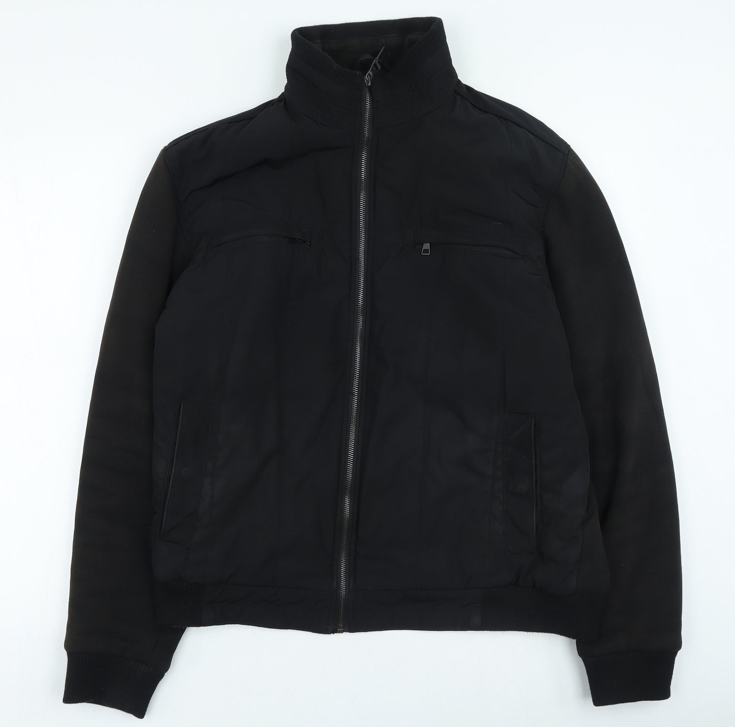 Marks and Spencer Mens Black Bomber Jacket Jacket Size M Zip