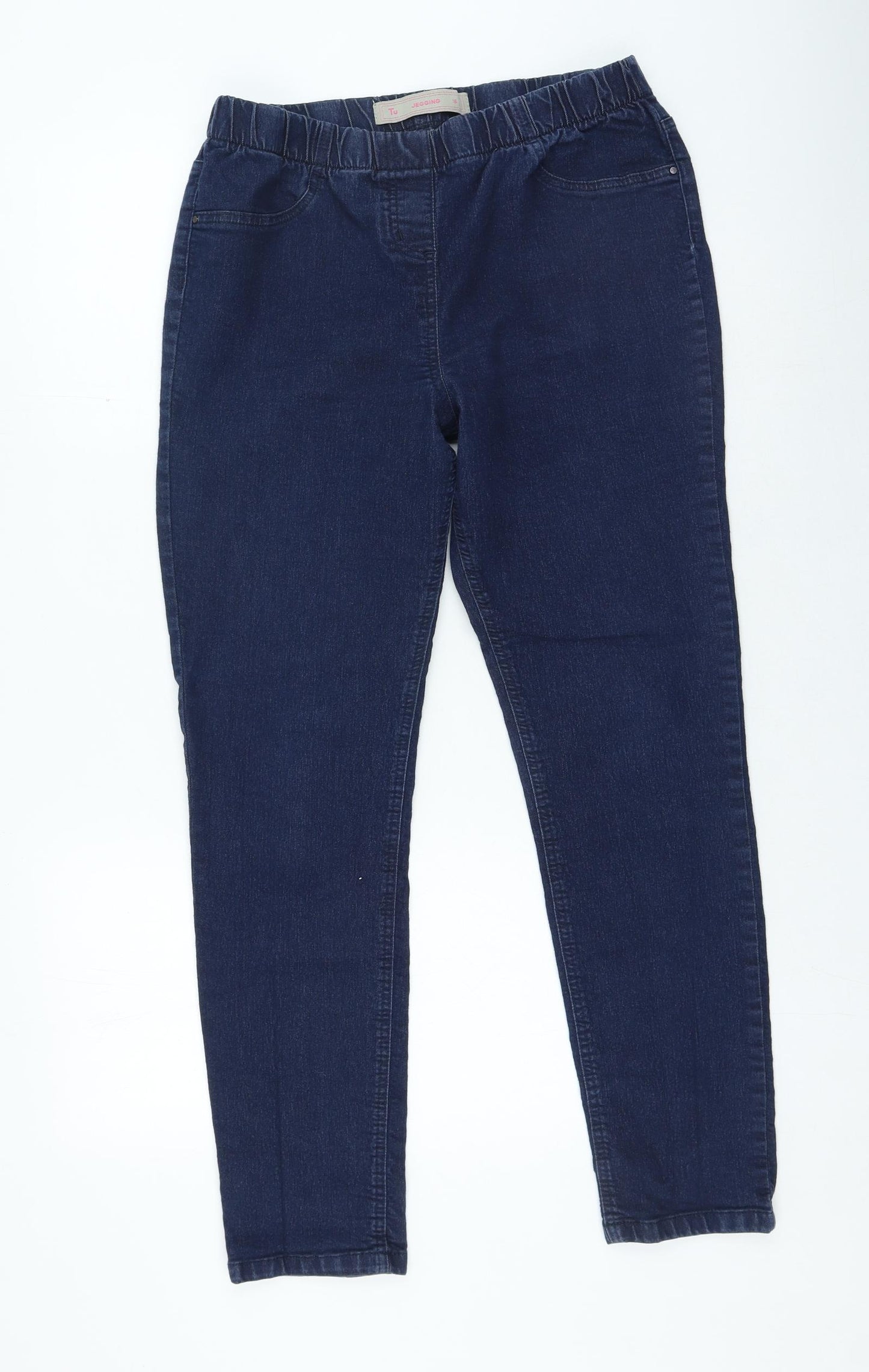 TU Womens Blue Cotton Jegging Jeans Size 16 L26 in Regular