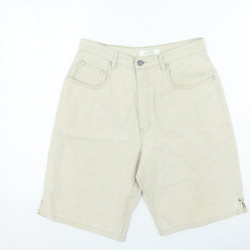 Classique Womens Beige Cotton Cropped Jeans Size 28 in L20 in Regular Zip