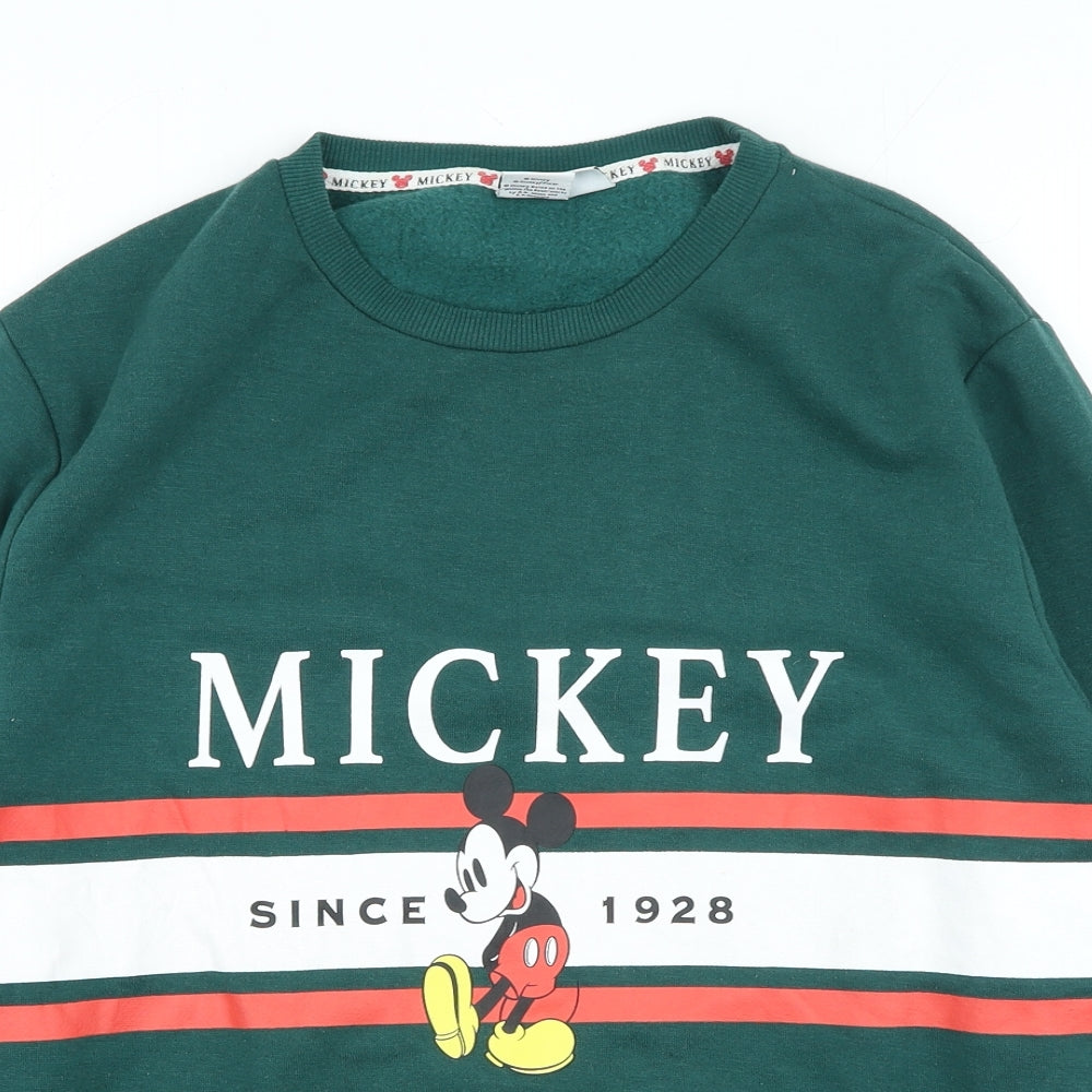 Primark Mens Green Cotton Pullover Sweatshirt Size XL - Mickey Mouse