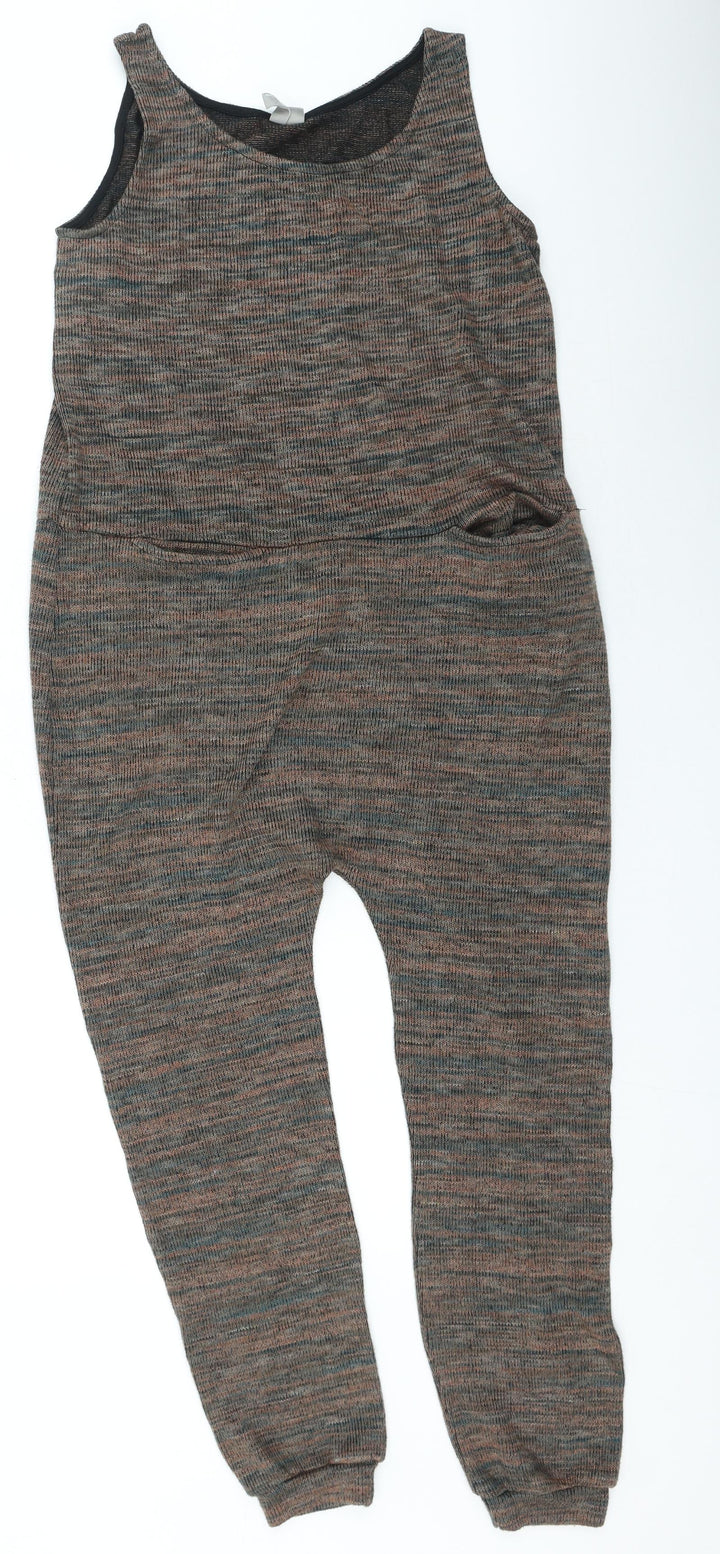 ASOS Womens Multicoloured Striped Polyester Jumpsuit One-Piece Size 6 L21 in Pullover