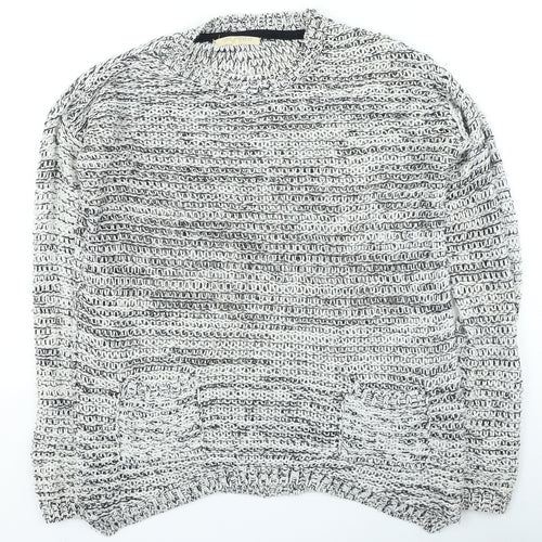 Preworn Womens Grey Round Neck Acrylic Pullover Jumper Size 10