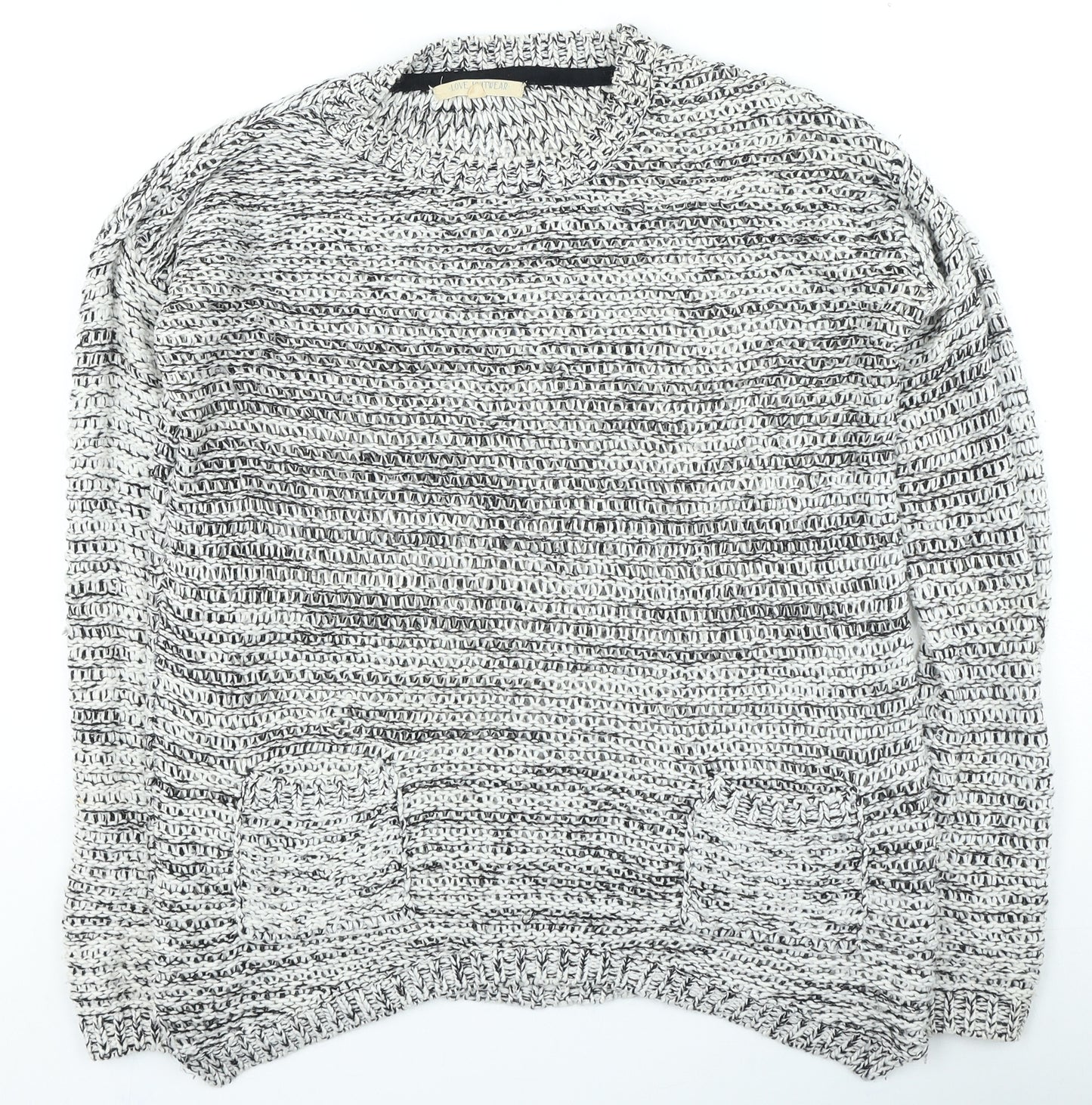 Preworn Womens Grey Round Neck Acrylic Pullover Jumper Size 10