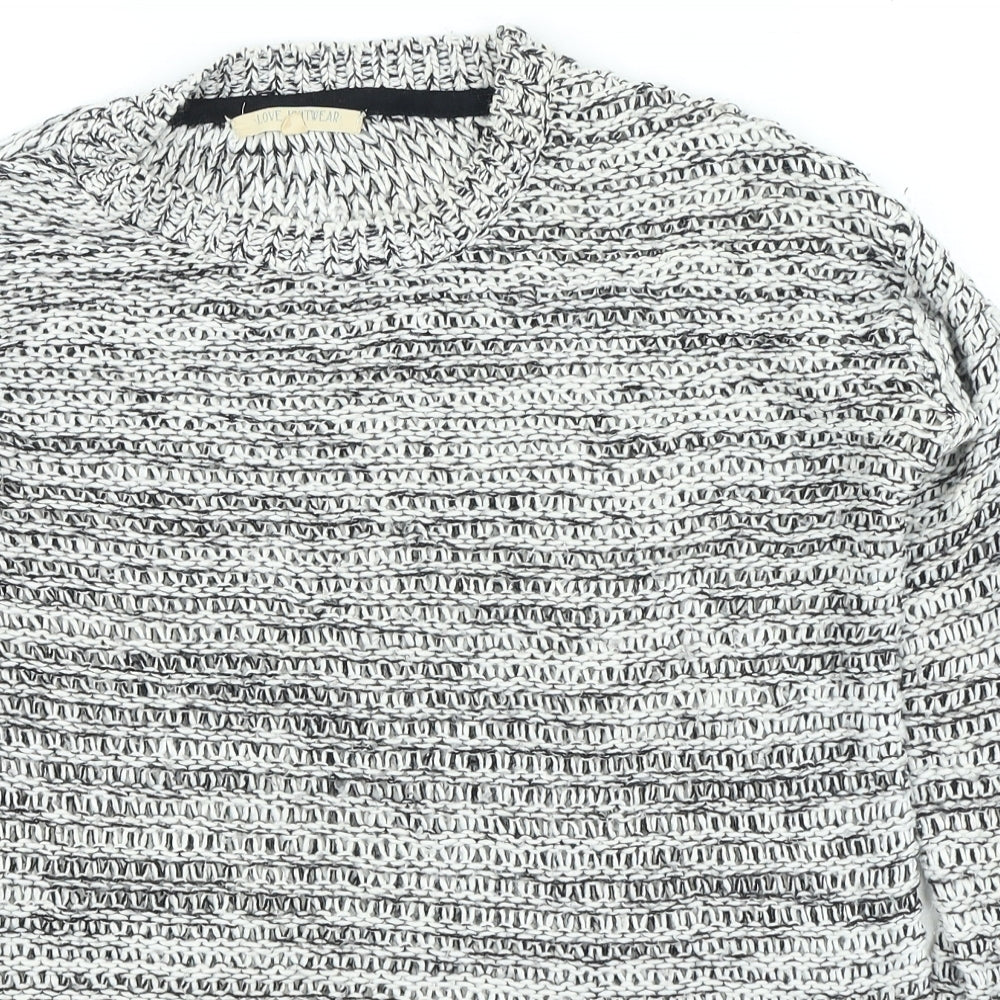 Preworn Womens Grey Round Neck Acrylic Pullover Jumper Size 10