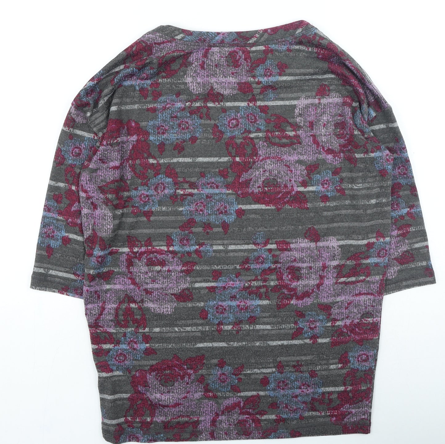 Marks and Spencer Womens Multicoloured Round Neck Floral Polyester Pullover Jumper Size 8