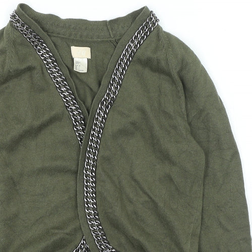 H&M Womens Green Round Neck Viscose Cardigan Jumper Size 2