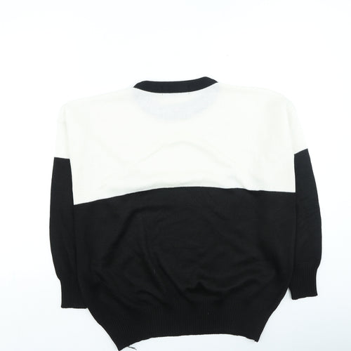 Laura Gribby Womens Black Round Neck Acrylic Pullover Jumper Size L
