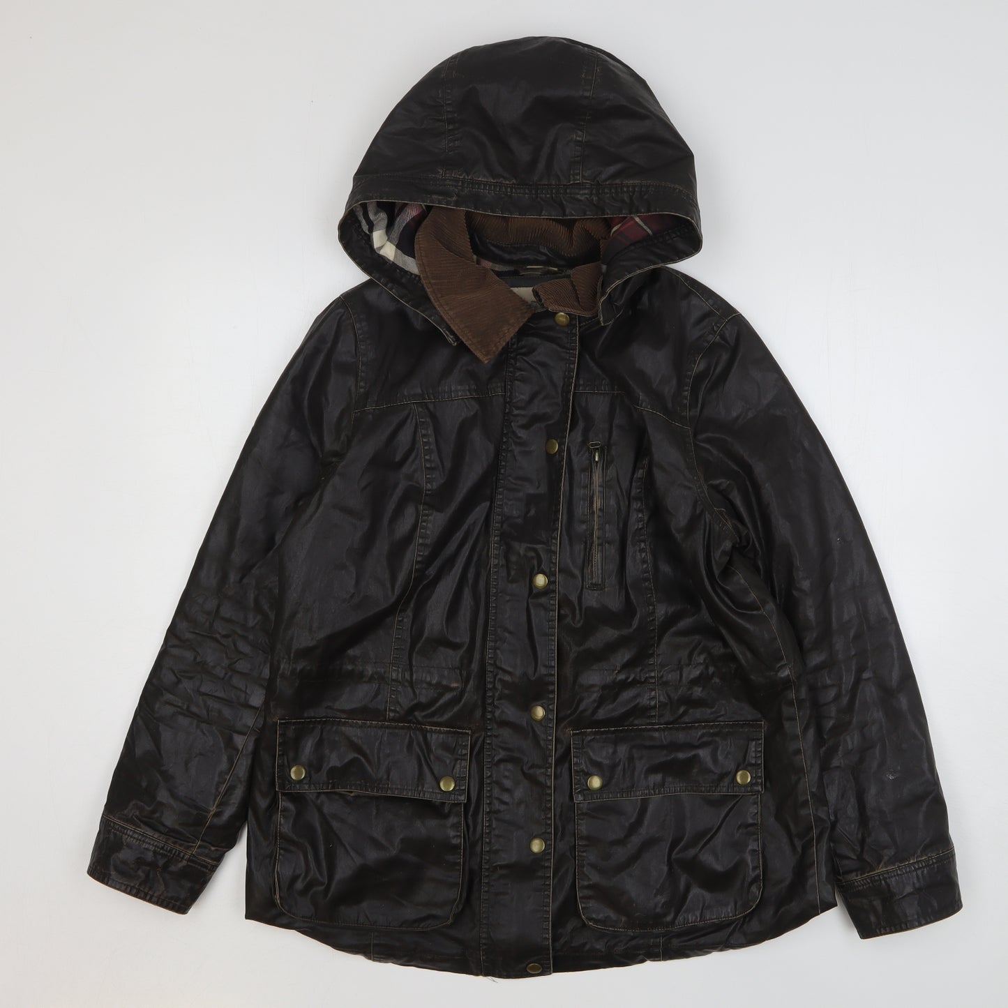 Indigo Womens Brown Jacket Size 14 Zip - Faux Leather