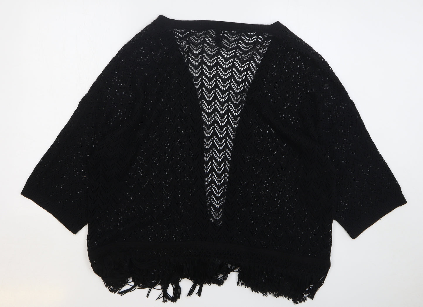 Yours Womens Black V-Neck Acrylic Cardigan Jumper Size 22
