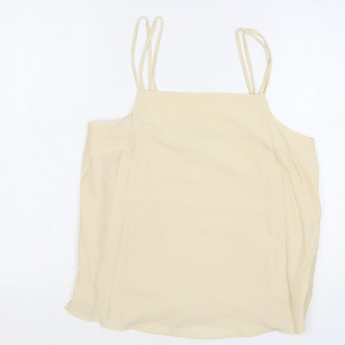 Marks and Spencer Womens Beige Viscose Camisole Tank Size 10 Square Neck