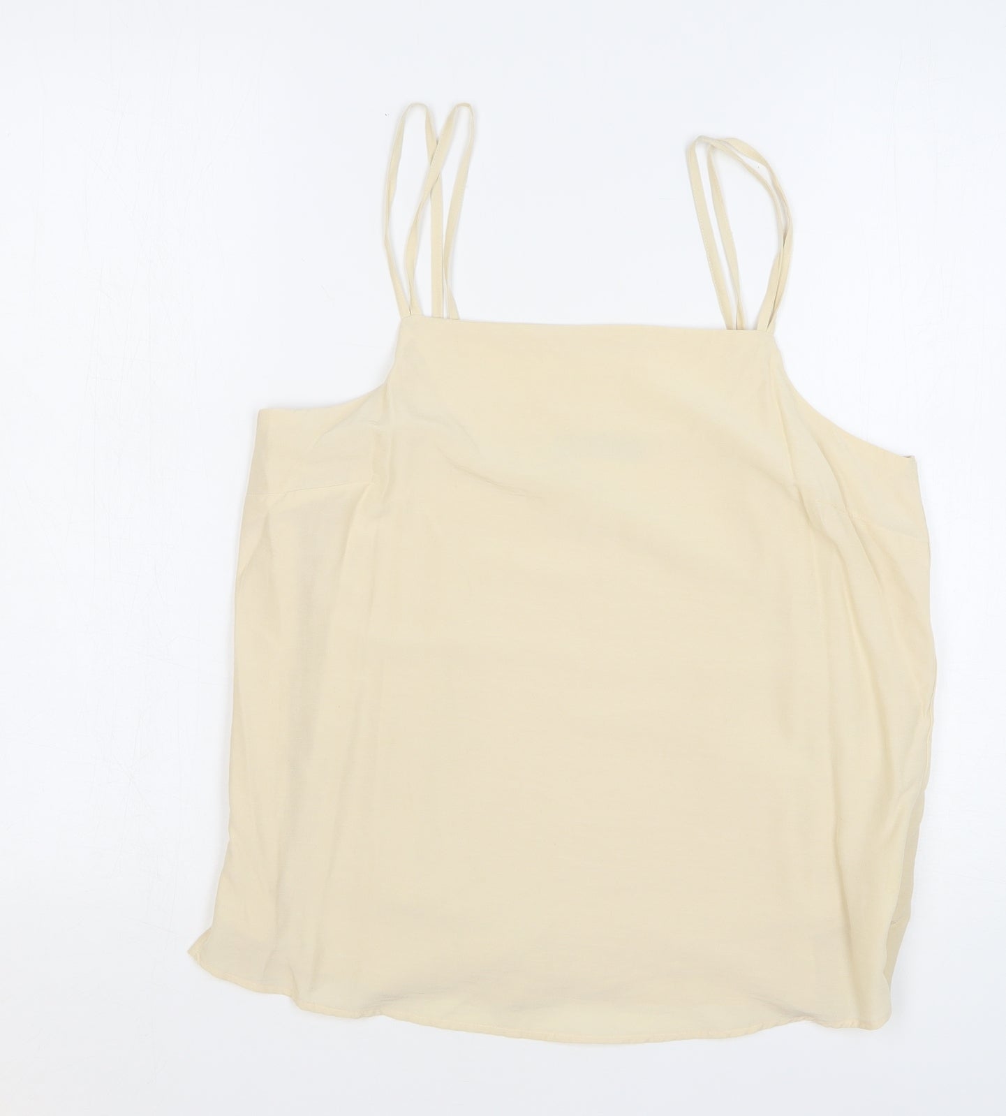 Marks and Spencer Womens Beige Viscose Camisole Tank Size 10 Square Neck