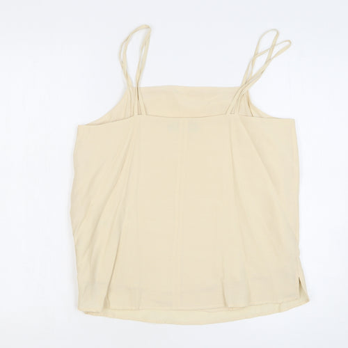 Marks and Spencer Womens Beige Viscose Camisole Tank Size 10 Square Neck