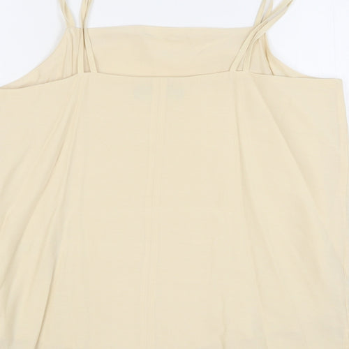 Marks and Spencer Womens Beige Viscose Camisole Tank Size 10 Square Neck