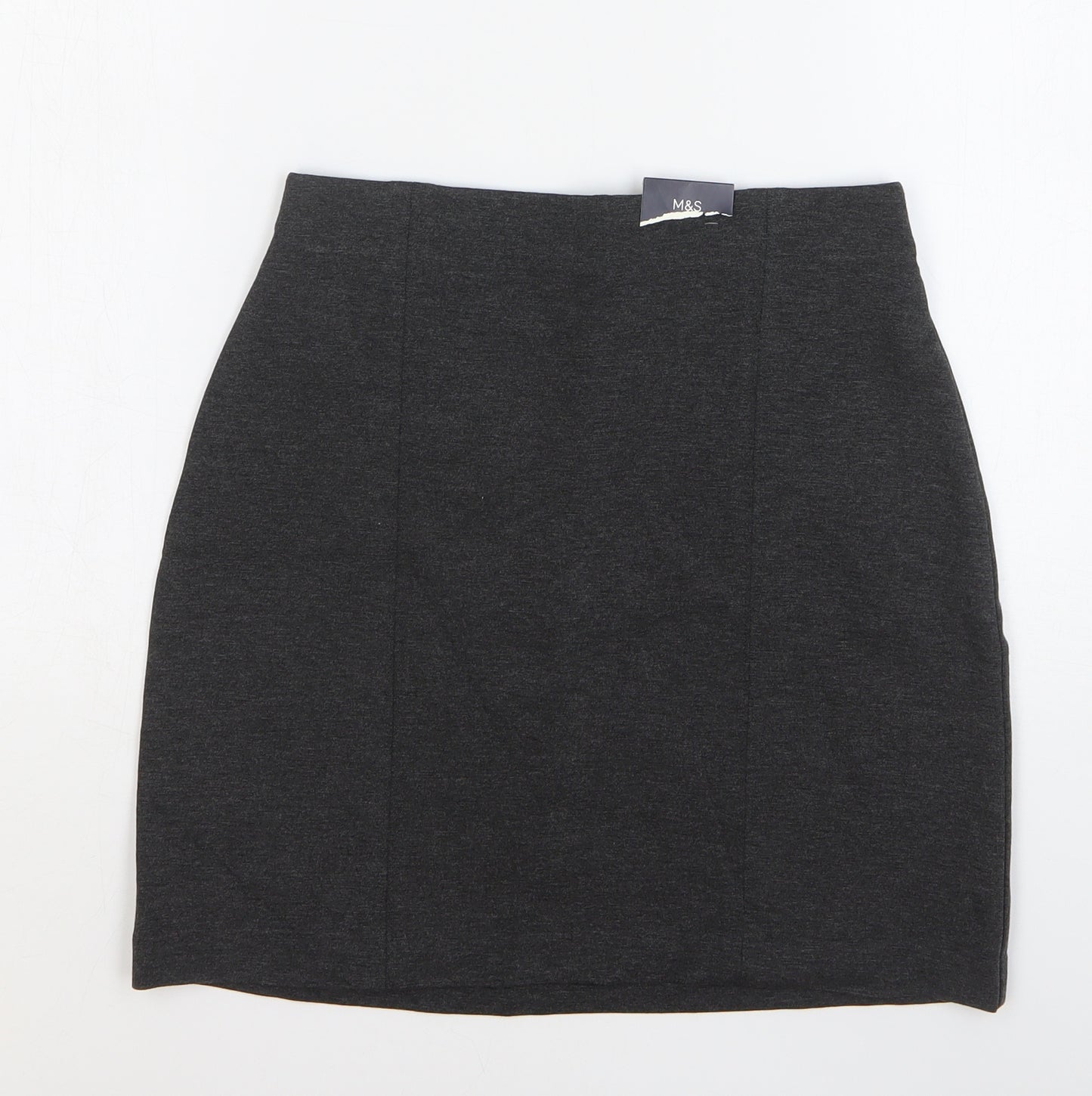 Marks and Spencer Womens Grey Viscose Mini Skirt Size 8