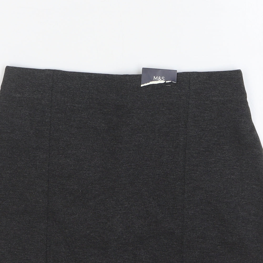 Marks and Spencer Womens Grey Viscose Mini Skirt Size 8
