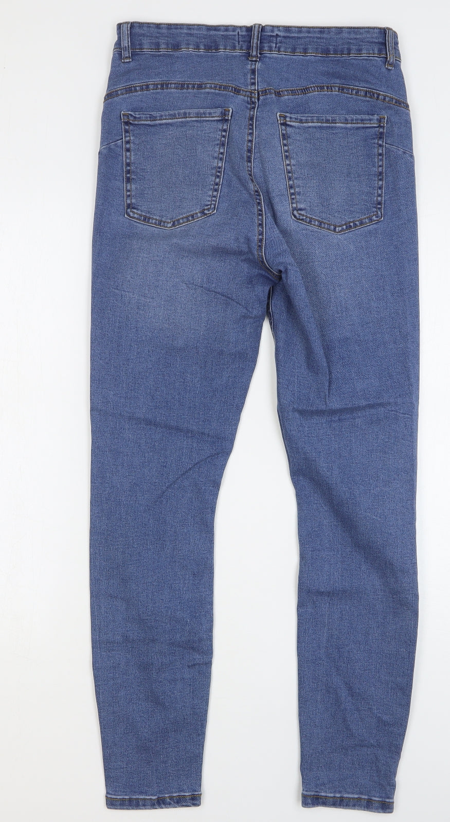 Denim & Co. Womens Blue Cotton Skinny Jeans Size 14 L29 in Regular Button