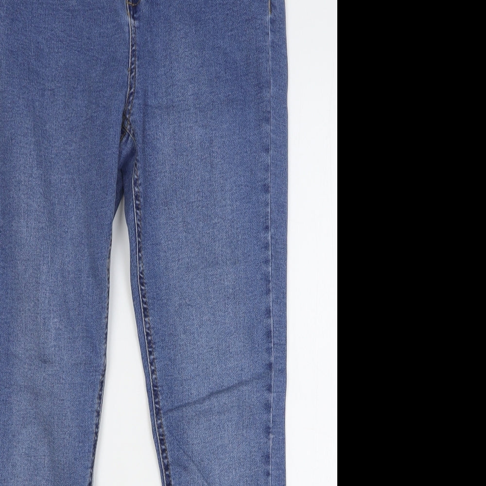 Denim & Co. Womens Blue Cotton Skinny Jeans Size 14 L29 in Regular Button