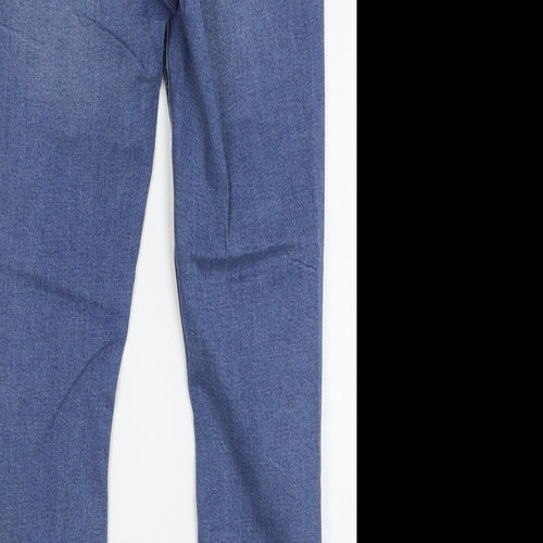 Denim & Co. Womens Blue Cotton Skinny Jeans Size 14 L29 in Regular Button