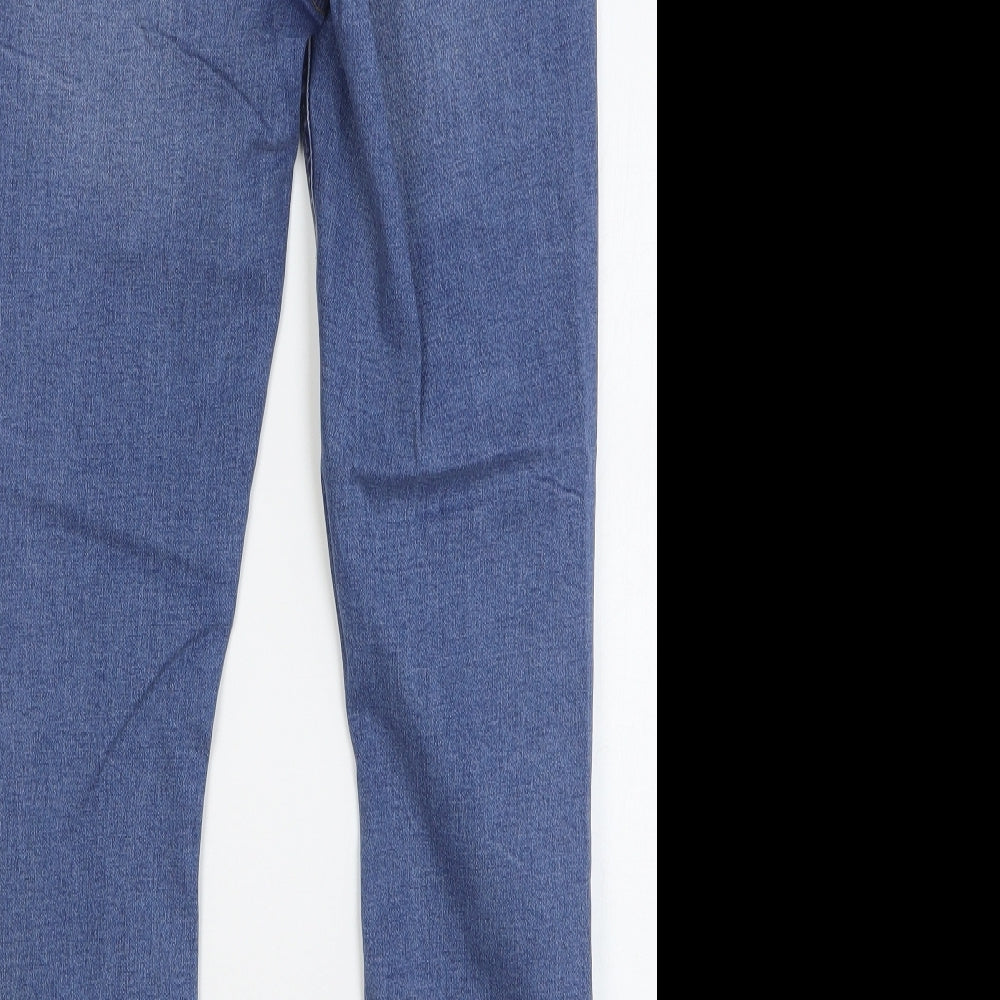 Denim & Co. Womens Blue Cotton Skinny Jeans Size 14 L29 in Regular Button