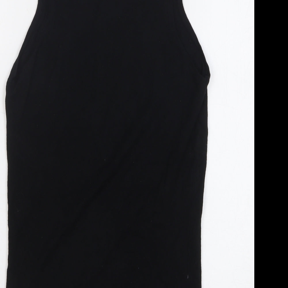 Xdye Womens Black Roll Neck Acrylic Vest Jumper Size M