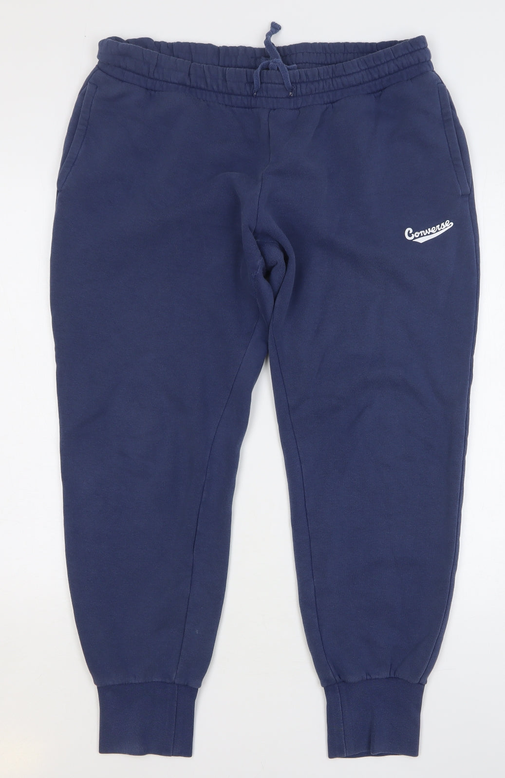Converse Mens Blue Cotton Sweatpants Trousers Size XL L30 in Regular Drawstring
