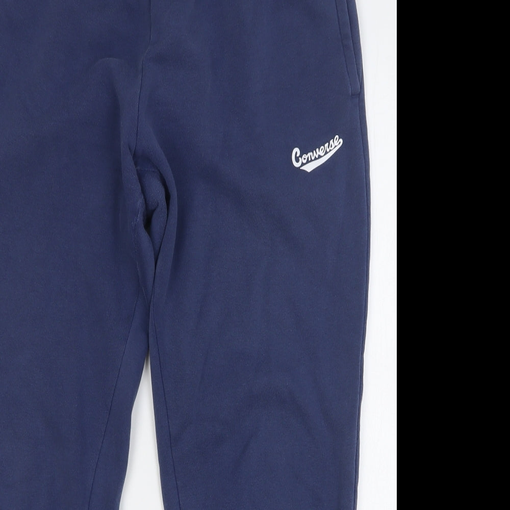 Converse Mens Blue Cotton Sweatpants Trousers Size XL L30 in Regular Drawstring