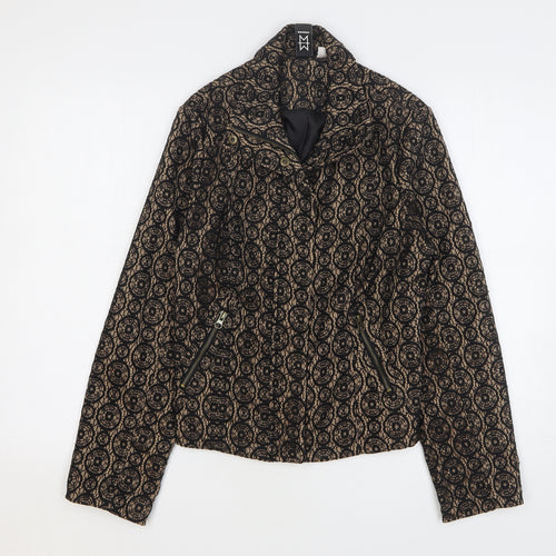 Marc Bouwer Womens Beige Geometric Jacket Size M Zip