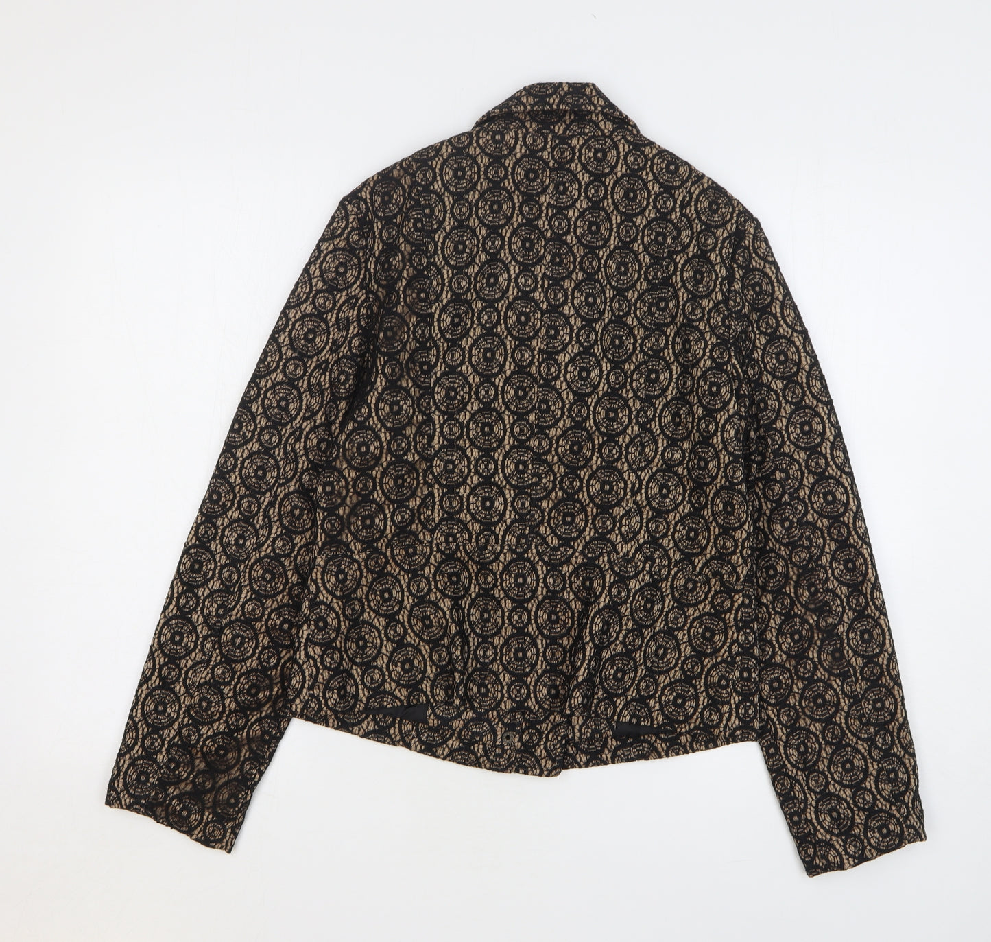 Marc Bouwer Womens Beige Geometric Jacket Size M Zip