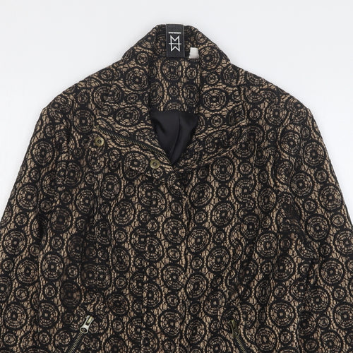 Marc Bouwer Womens Beige Geometric Jacket Size M Zip