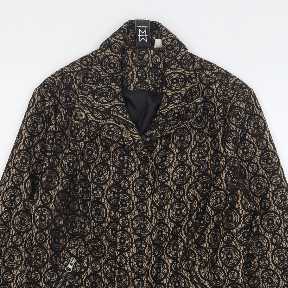 Marc Bouwer Womens Beige Geometric Jacket Size M Zip