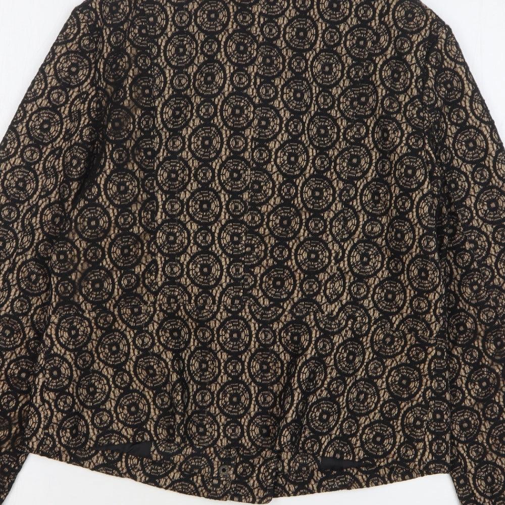 Marc Bouwer Womens Beige Geometric Jacket Size M Zip
