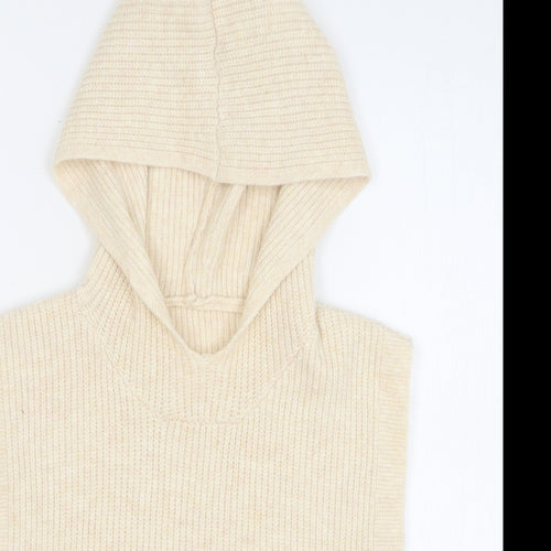 Primark Womens Beige Polyester Cape Hoodie One Size Pullover