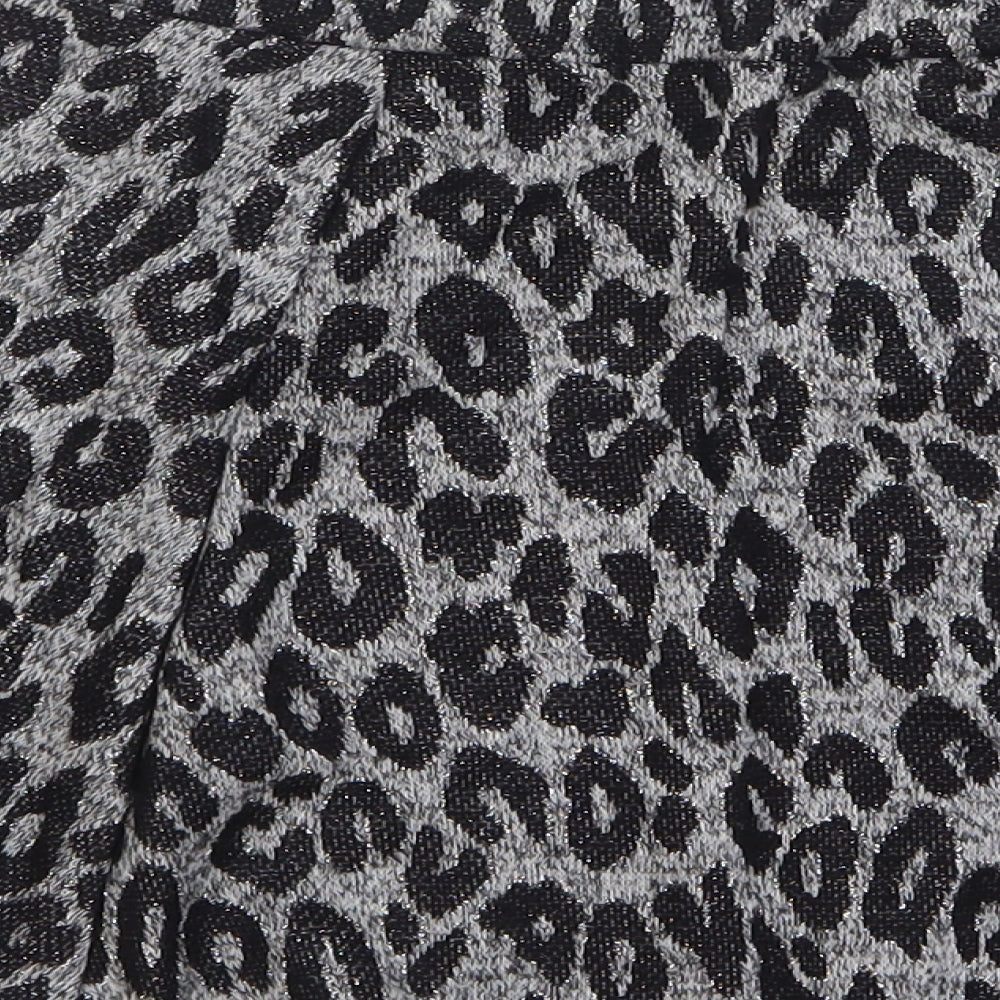 Blue Zoo Girls Grey Animal Print Acrylic Skater Skirt Size 11-12 Years Regular - Leopard Print