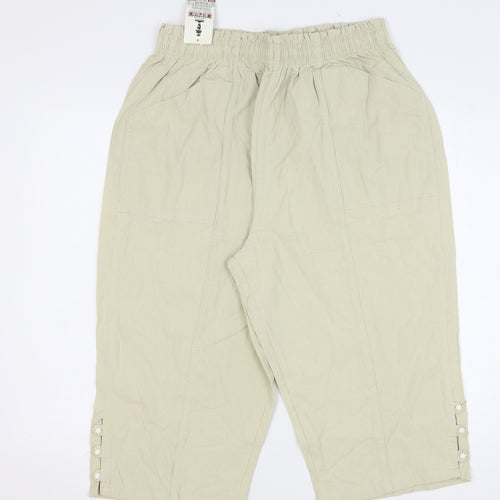 Selcuk Efes Womens Beige Cotton Chino Shorts Size 3XL L17 in Regular Drawstring